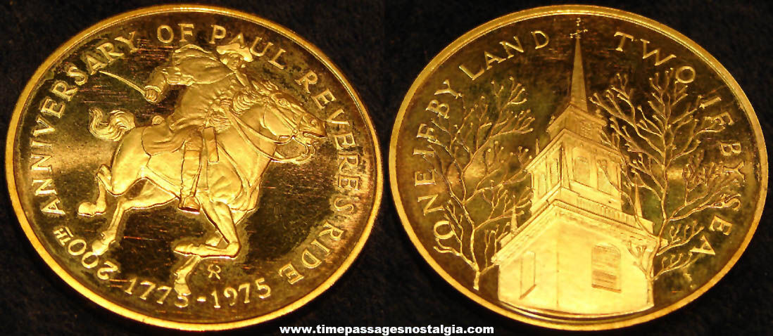 1975 Paul Reveres Ride 200th Anniversary Revolutionary War Medal Token Coin