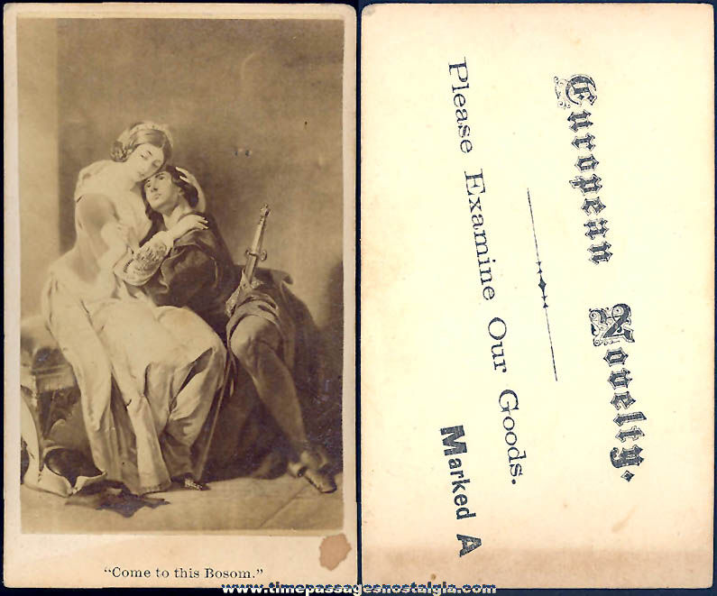 Old Come To This Bosom Risque European Novelty Advertising Card