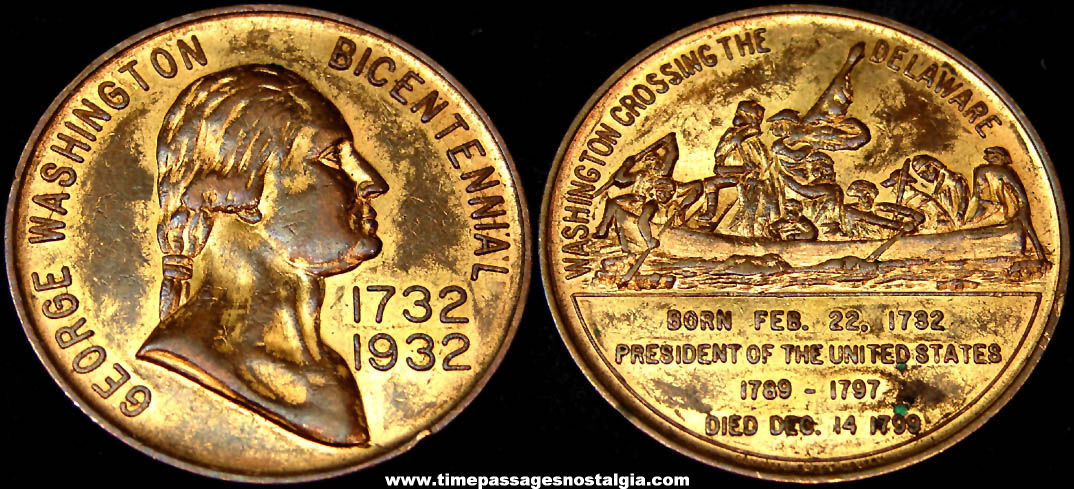 1932 U.S. President George Washington United States Mint Medal Token Coin