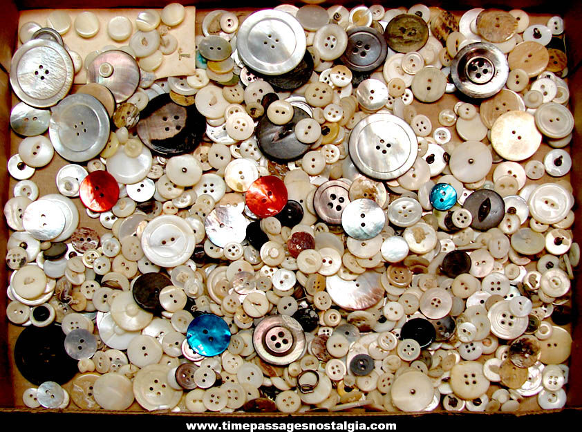(1000) Mixed Antique Shell Clothing Buttons
