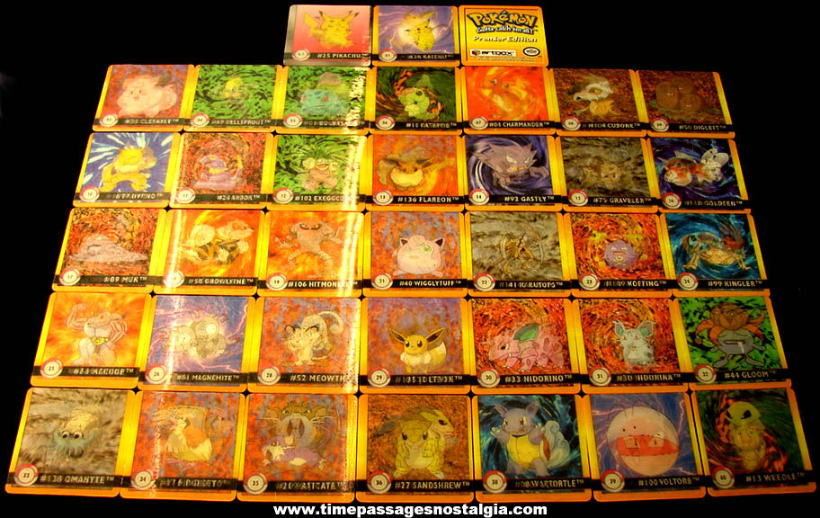 (38) Different ©1999 Nintendo Pokemon Character Lenticular or Flicker Action Flipz Cards