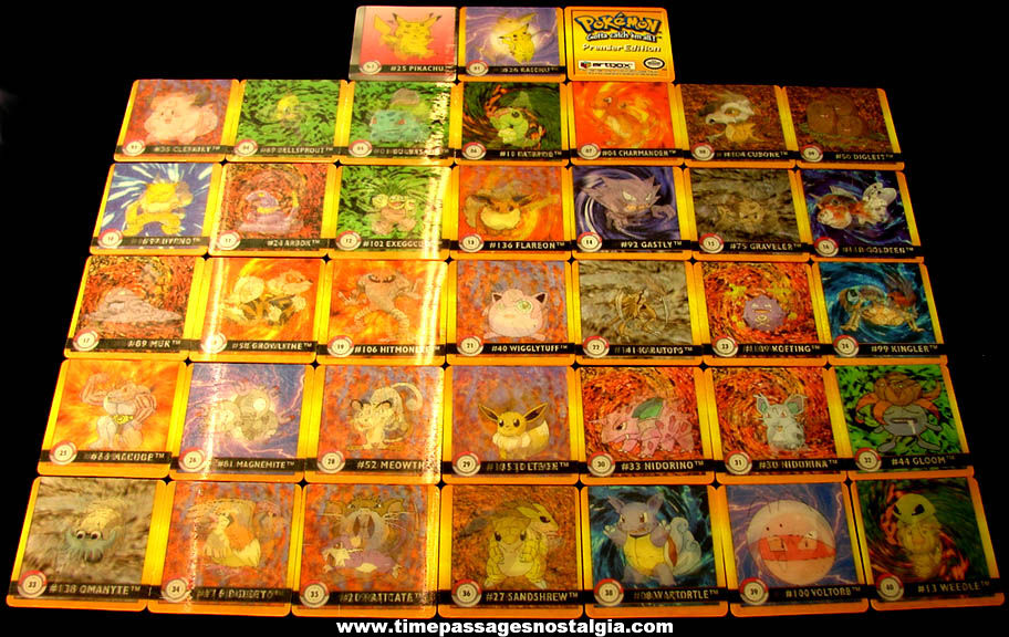 (38) Different 1999 Nintendo Pokemon Character Lenticular or Flicker Action Flipz Cards