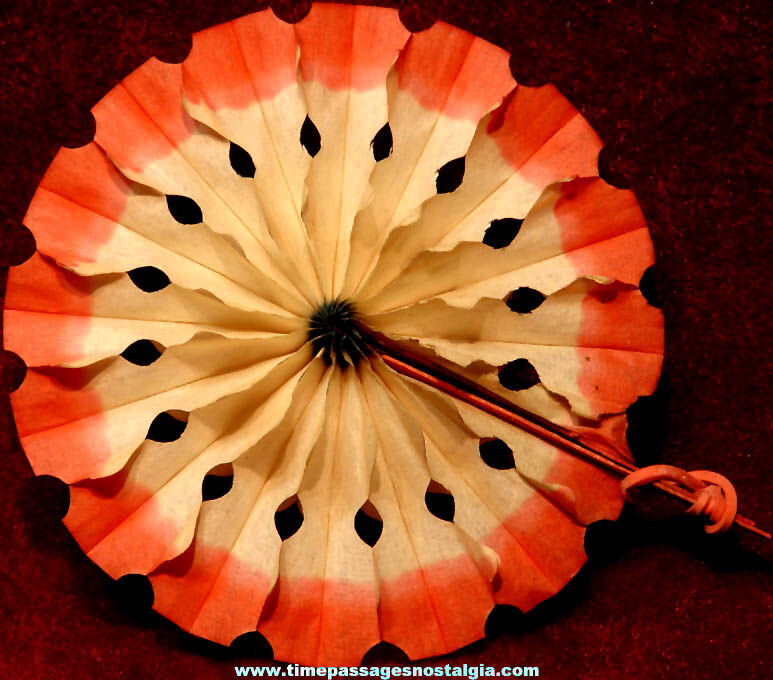 Small Old Cracker Jack Pop Corn Confection Honeycomb Paper Hand Held Fan Toy Prize