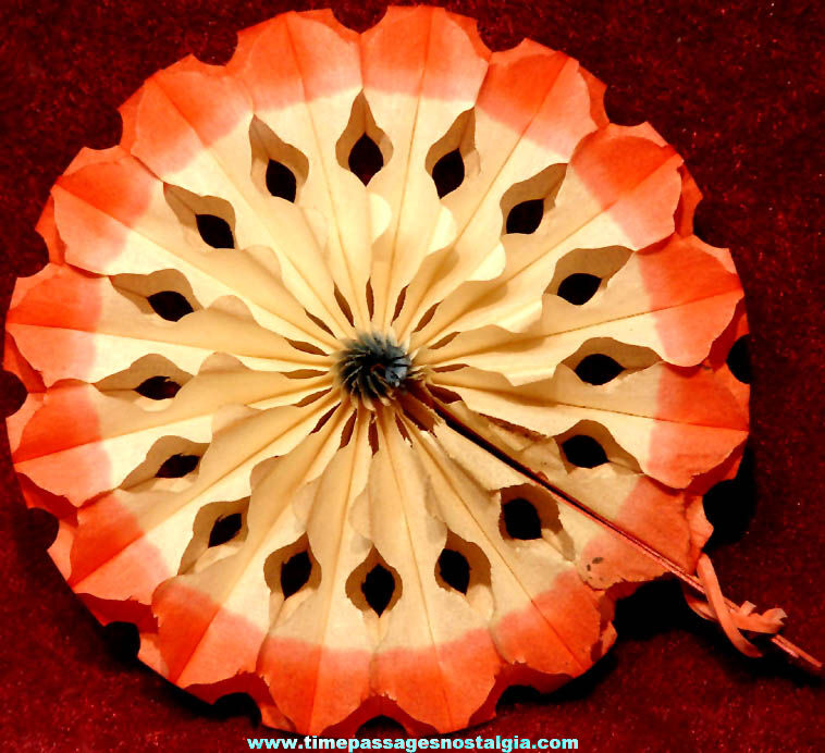 Small Old Cracker Jack Pop Corn Confection Honeycomb Paper Hand Held Fan Toy Prize