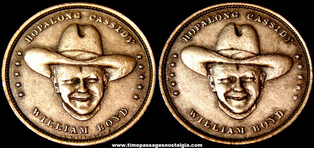 Old William Boyd Hopalong Cassidy Western Hero Cowboy Character Advertising Souvenir Metal Token Coin