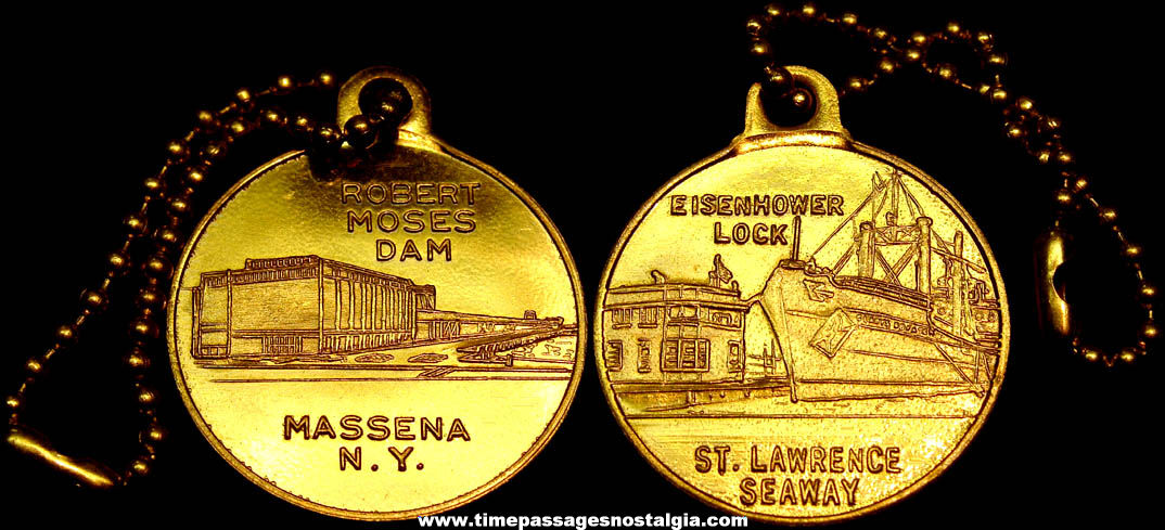 Old Unused St. Lawrence Seaway Advertising Souvenir Brass Metal Key Chain