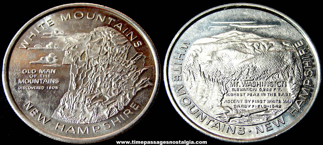 Old White Mountains New Hampshire State Advertising or Commemorative Souvenir Token Coin