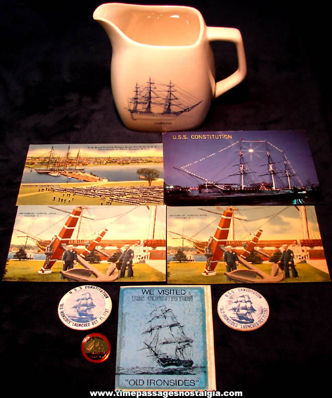 (9) Old United States Navy Ship U.S.S. Constitution Old Ironsides Advertising Souvenir Items