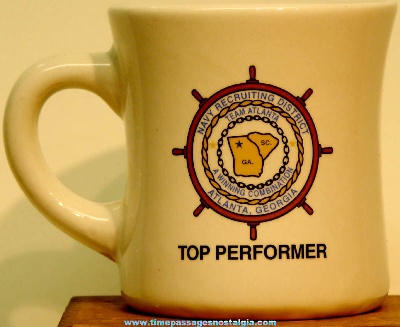 Heavy Atlanta Georgia District U.S. Navy Recruiting Award Advertising Coffee Cup or Mug