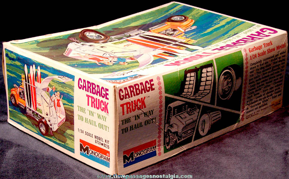 Boxed 1968 Mod Mad Surfer & Band Monogram Garbage Truck Model Kit