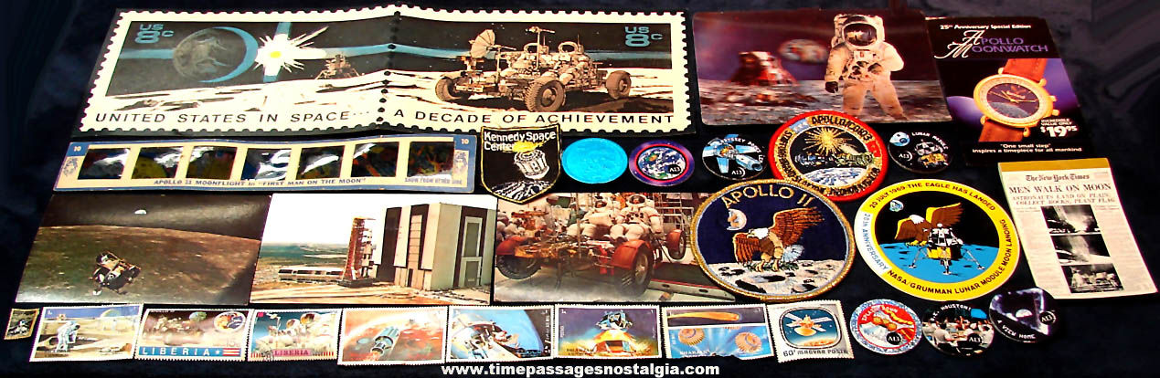 (28) Small Old N.A.S.A. Apollo Space & Moon Mission Advertising Souvenir Items