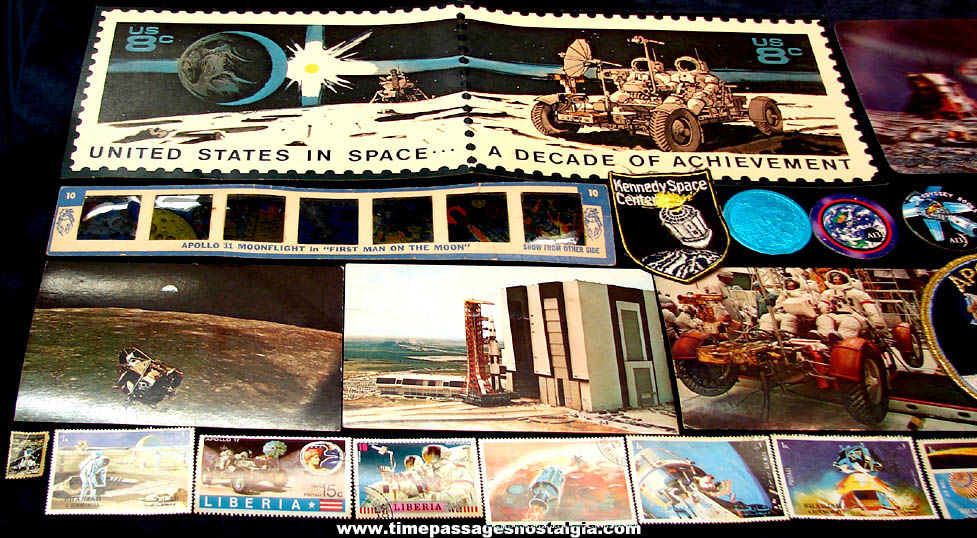 (28) Small Old N.A.S.A. Apollo Space & Moon Mission Advertising Souvenir Items