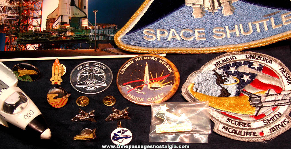 (21) Different Small Old N.A.S.A. Space Shuttle Mission Advertising & Souvenir Items