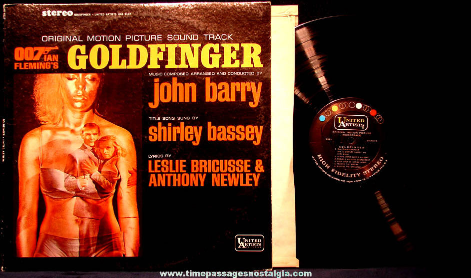 1964 James Bond 007 Goldfinger Movie Soundtrack Vinyl Record Album