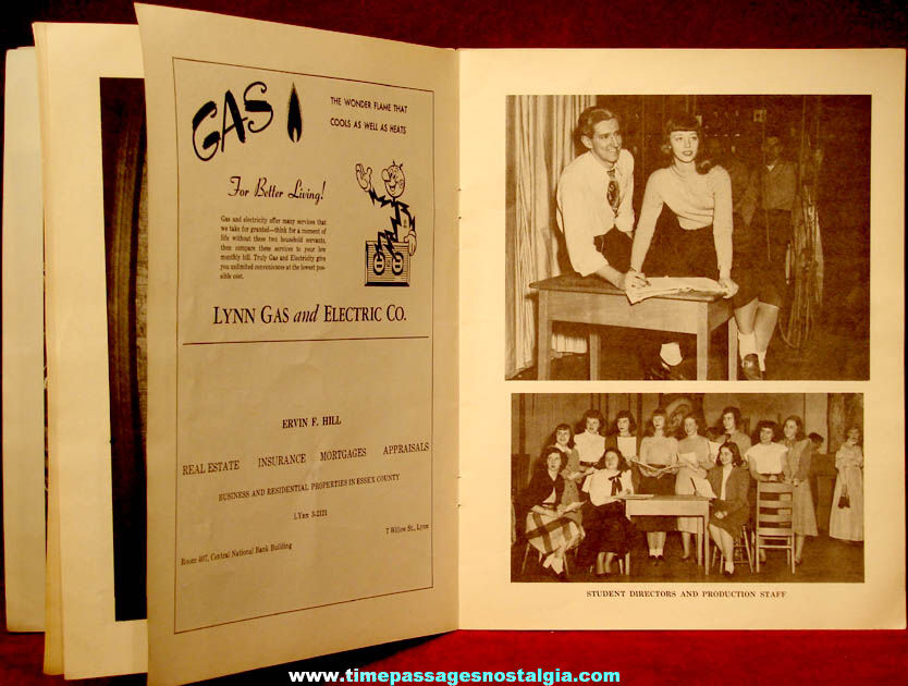 Autographed 1948 Lynn Massachusetts English High School Peter Pan Theatre Play Advertising Souvenir book