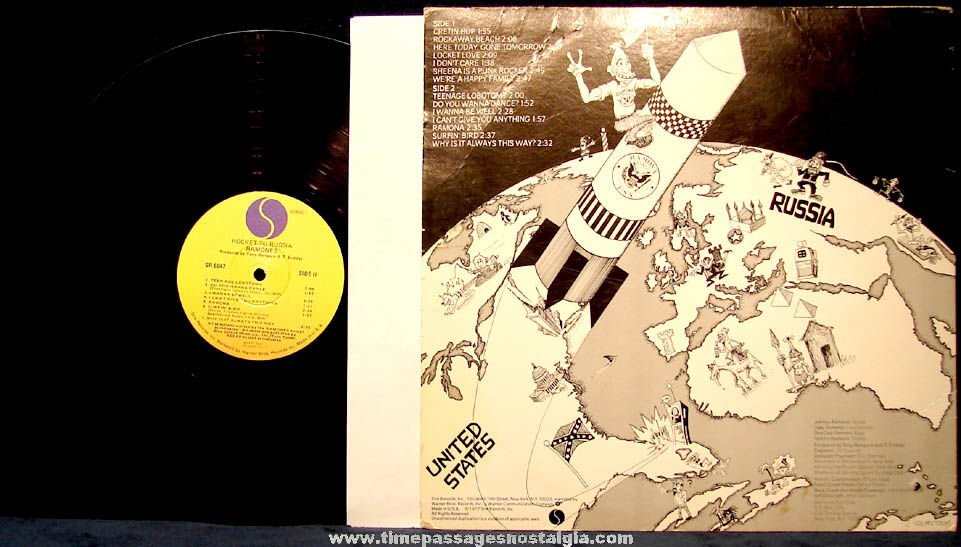 ©1977 Ramones Rocket To Russia SR6042 Warner Bros Sire Records Punk Rock Vinyl Album