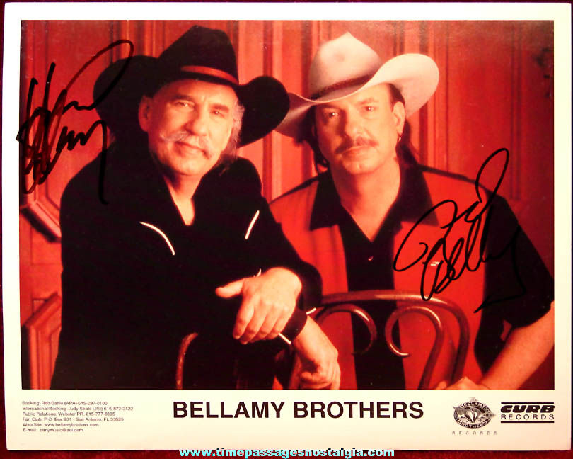 Country Music Bellamy Brothers Autographed Photograph & Picture Booklet
