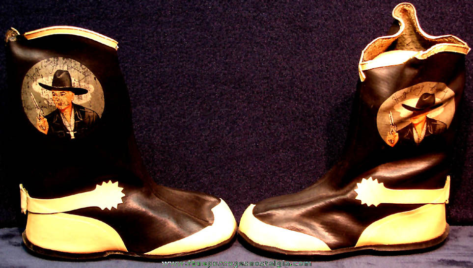 Old Pair of Children’s Hopalong Cassidy Cowboy Boots with Spurs