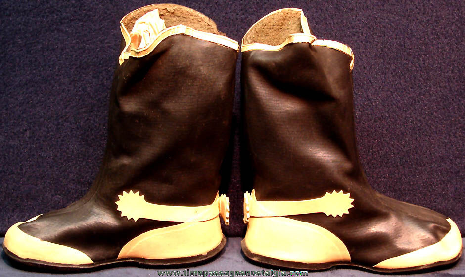 Old Pair of Childrens Hopalong Cassidy Cowboy Boots with Spurs