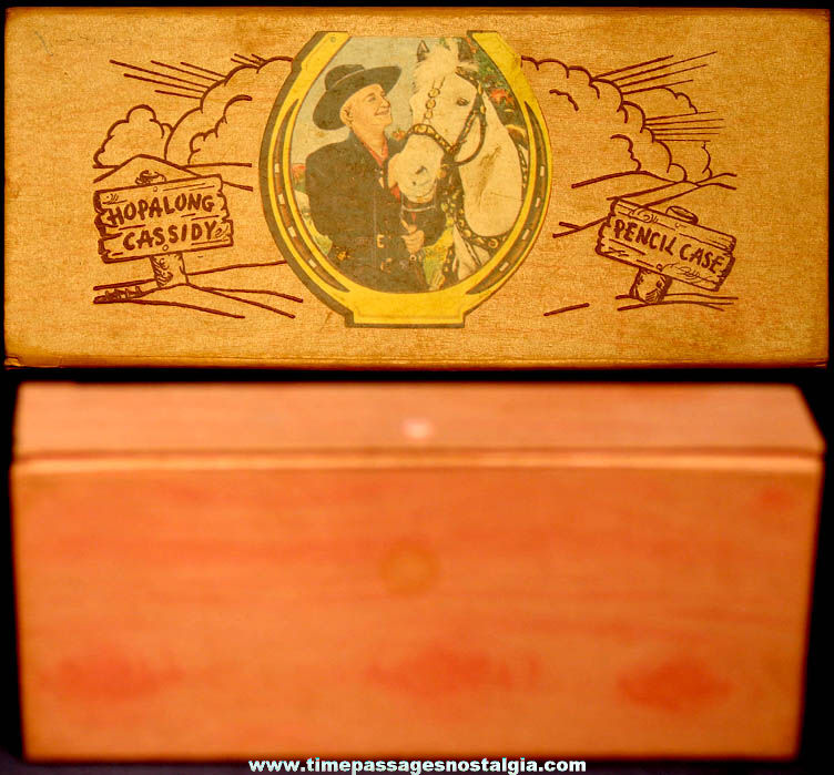 Old Hopalong Cassidy & Topper Cowboy Character School Student Pencil Case