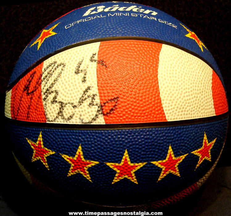 1994 Autographed Harlem Globetrotters Baden Mini Star Size Basketball