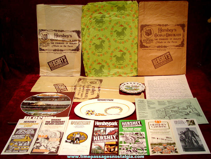 (16) Old Hersheys Chocolate Candy & Hershey Park Pennsylvania Advertising Souvenir Items