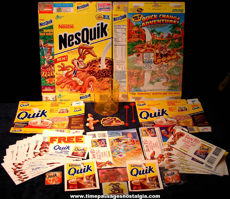 (37) Nestle Quik Drink Mix Advertising & Rabbit Character Premium Items