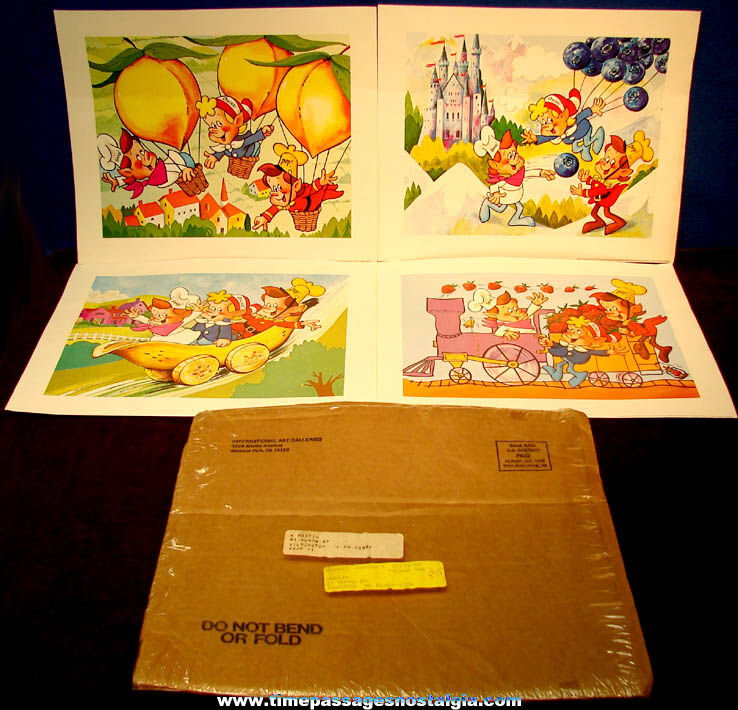 (4) Different 1984 Kelloggs Rice Krispies Cereal Advertising Premium Character Prints