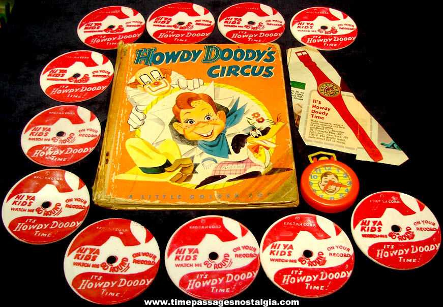(14) Colorful Old Howdy Doody Puppet Western Cowboy Character Items