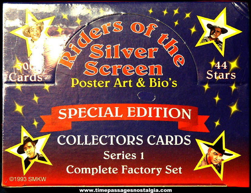 Unopened Box of (300) ©1993 Riders of The Silver Screen Series 1 Western Cowboy Trading Cards