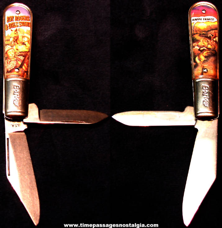 Old Unused Roy Rogers & Dale Evans Two Blade Barlow Pocket Knife