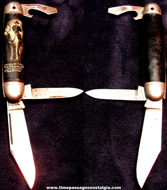 Old Hopalong Cassidy Movie Cowboy Hero Hammer Brand Multi Blade Pocket Knife