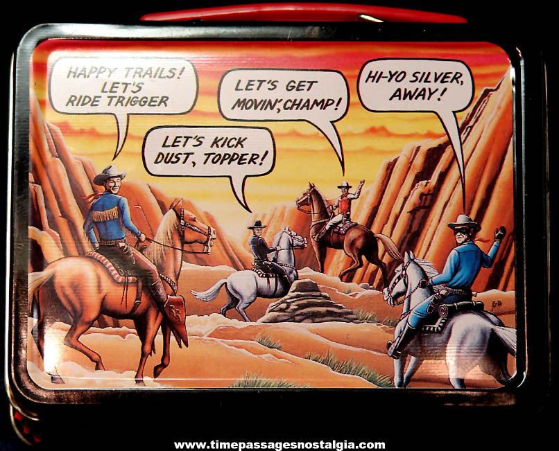 Unused 1995 Hopalong Cassidy Comic Book & Movie Cowboy Hero Six Shooter Pocket Knife with Mini Tin Lunch Box