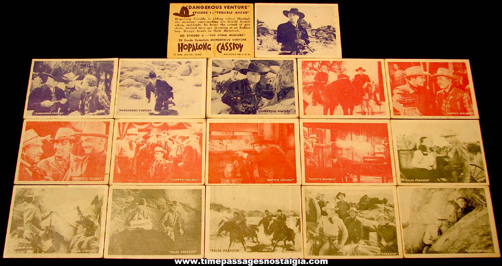 (17) 1950 Hopalong Cassidy Comic Book & Movie Cowboy Hero Topps Non Sports Trading Cards