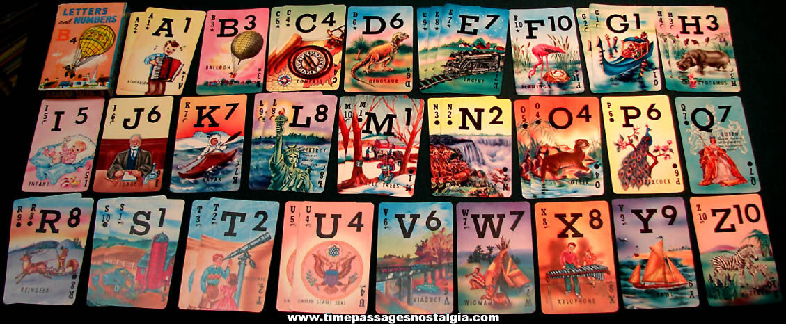 Old Boxed Russell Letters & Numbers Children’s Card Game