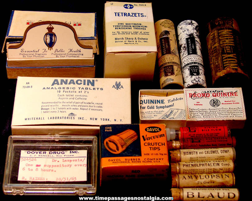 (15) Different Old Pharmacy Medicine or Medical Boxes or Containers