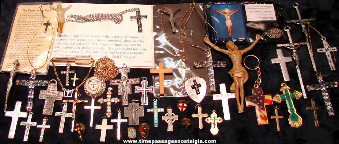 (50) Catholic or Christian Jesus Christ Crucifix or Necklace Jewelry Cross Charms