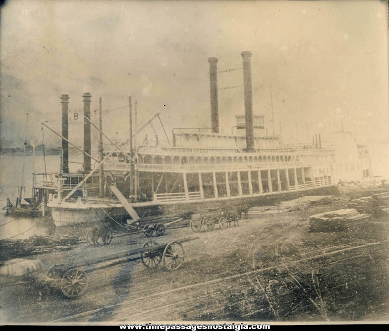 (8) Different Large Old River Steamboat Black & White Photographs