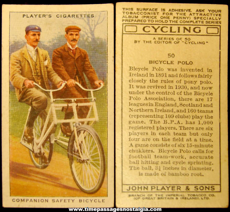 (45) Different Old Unused John Player & Sons Imperial Tobacco Bicycle Non Sports Trading Cards