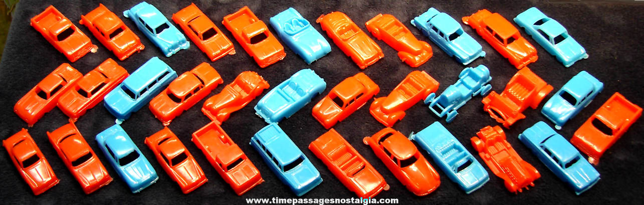 (34) Small Colorful Old MPC Plastic Toy Cars