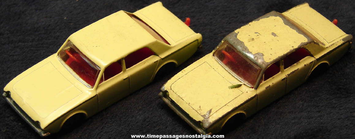 (2) Old Lesney Matchbox Series No. 45 Ford Corsair Miniature Diecast Toy Cars