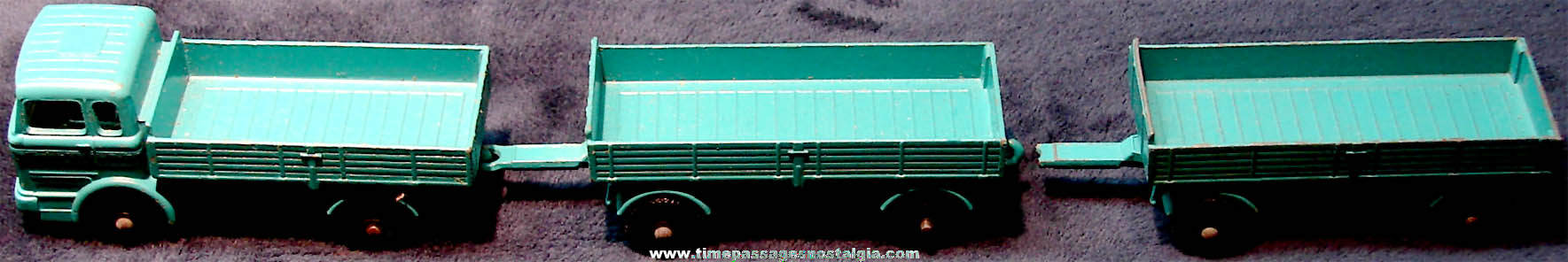 Old Lesney Matchbox Series No. 1 Miniature Diecast Toy Mercedes Truck & (2) Series No. 2 Mercedes Trailers