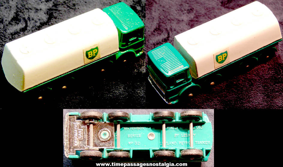 Lesney Matchbox Series No. 32 Miniature Diecast Toy BP Leyland Ergomatic Cab Petrol Tanker Truck