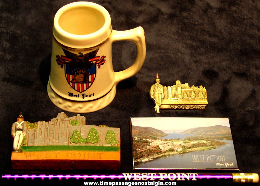 (5) Different Small Old United States West Point Military Academy Advertising Souvenir Items
