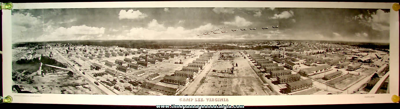 Large Old Camp Lee Virginia U.S. Army Military Base Black & White Photograph