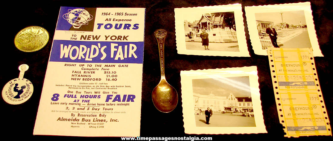 (8) Different Small 1964  1965 New York Worlds Fair Advertising Souvenir Items