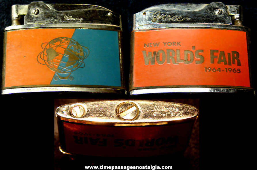 1961 1964  1965 New York Worlds Fair Advertising Souvenir Vulcan Cigarette Lighter