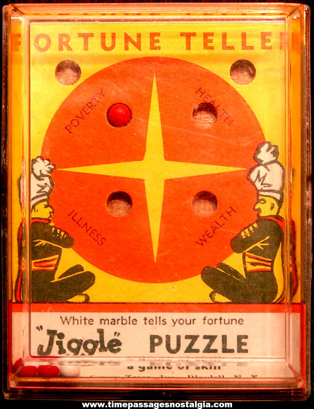 Small Colorful ©1957 Fortune Teller Jiggle Dexterity Palm Puzzle Skill Game