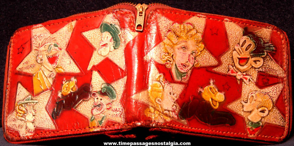 Old Embossed Blondie & Dagwood Cartoon Comic Strip Character Vinyl Childrens Wallet