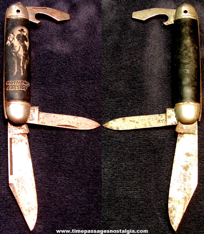 Old Hopalong Cassidy Movie Cowboy Hero Hammer Brand Multi Blade Pocket Knife